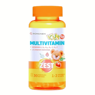 Zest Кидз Мультивитамин, 30 жевательные пастинок