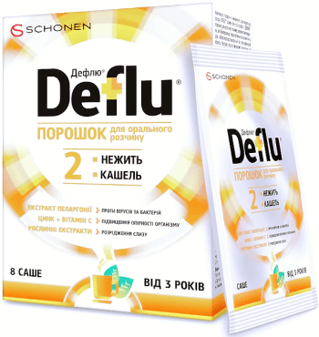 Дефлю пороршок для облегчения симптомов простуды и гриппа, 8 саше фото 1