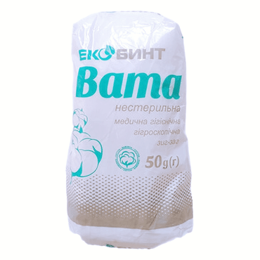 Екобинт вата нестерильна Зиг-заг,50г