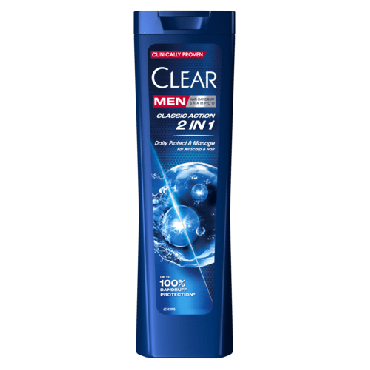 Шампунь для мужчин CLEAR 2 в 1 Ежедневная защита и уход, 225 мл