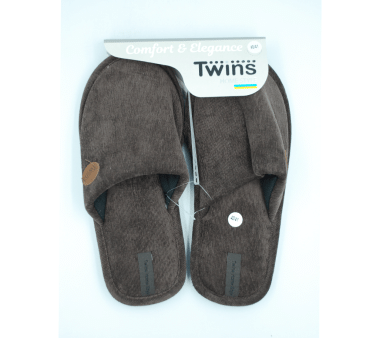 Twins тапочки домашние мужские HS-OZ вельветовые коричневые размер 40/41