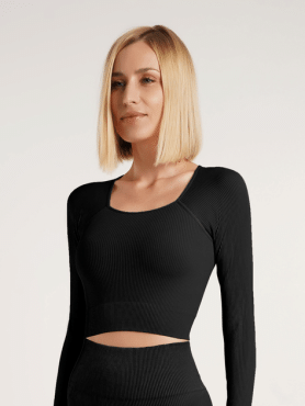 Giulia футболка CROP TOP RIB, nero