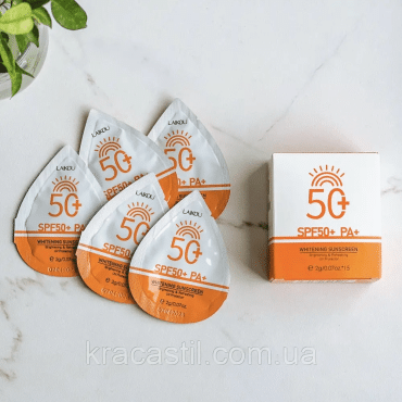 Laikou солнцезащитный крем для лица отбеливающий SPF50+, 15шт*2г фото 1