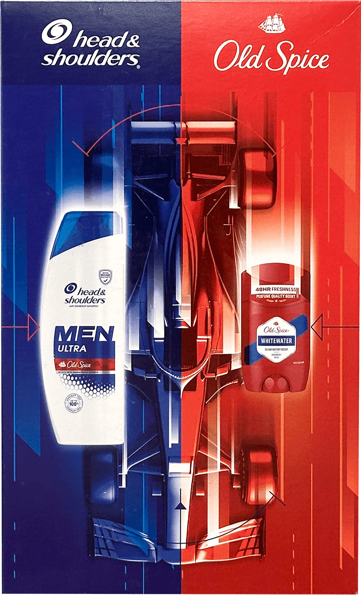 Подарунковий набiр: Шампунь проти лупи Head&Shoulders Old Spice 330 мл + Твердий дезодорант Old Spice Whitewater 50 мл