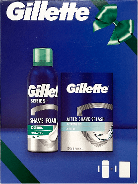 Подарунковий набір Піна для гоління Gillette Series для чутливої ​​шкіри з алое вера, 200 мл + Лосьйон після гоління Gillette Series Освіжаючий Arctic Ice, 100 мл