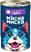 М'ясна миска шматочки в соусі з індичкою для собак жестяна банка, 415 грам