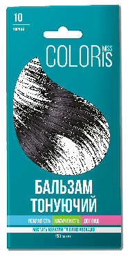 Miss Coloris Бальзам тонирующий для волос Чорный №10, 30мл