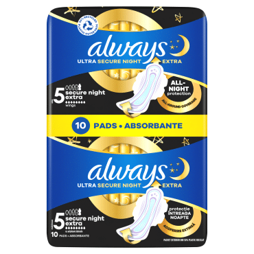 Гігієнічні прокладки Always Ultra Secure Night Extra Розмір 5 10 шт фото 1