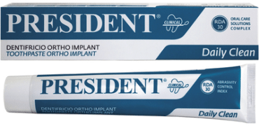 President Clinical Daily Clean Зубна паста для ортодонтичних конструкцій та імплантатів, 75мл