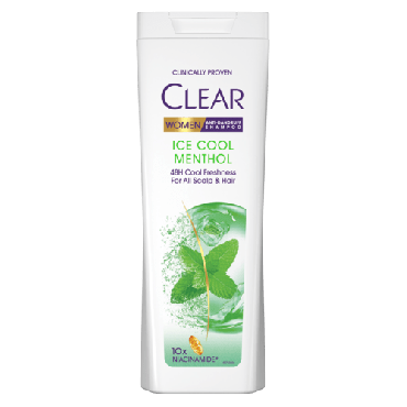 Шампунь для волос против перхоти CLEAR Ice cool menthol Ледяная свежесть с ментолом, 360 мл