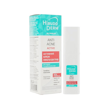 Крем для лица Hirudo Derm для жирной и проблемной кожи ANTI ACNE АСТИVE Oil Problem, 50 мл