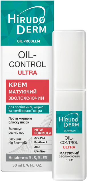 Крем для обличчя Hirudo Derm зволожуючий матуючий для проблемної та комбінованої шкіри обличчя Oil Problem, 50 мл