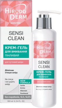 Крем-гель для умывания Hirudo Derm для чувствительной кожи SENSI CLEAN Sensitive, 180 мл