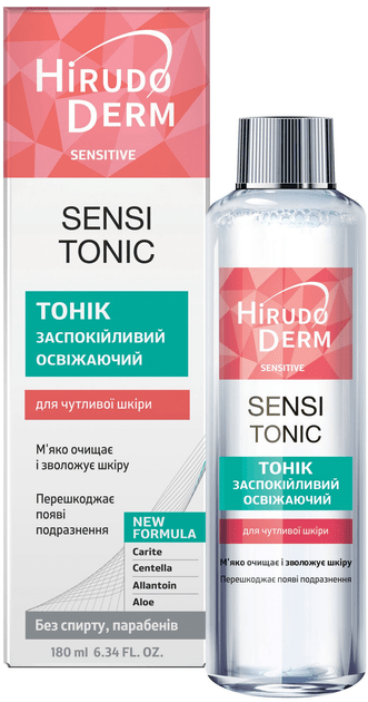 Тонік для обличчя Hirudo Derm заспокійливий та SENSI TONIC Sensitive, 180мл — фото 1