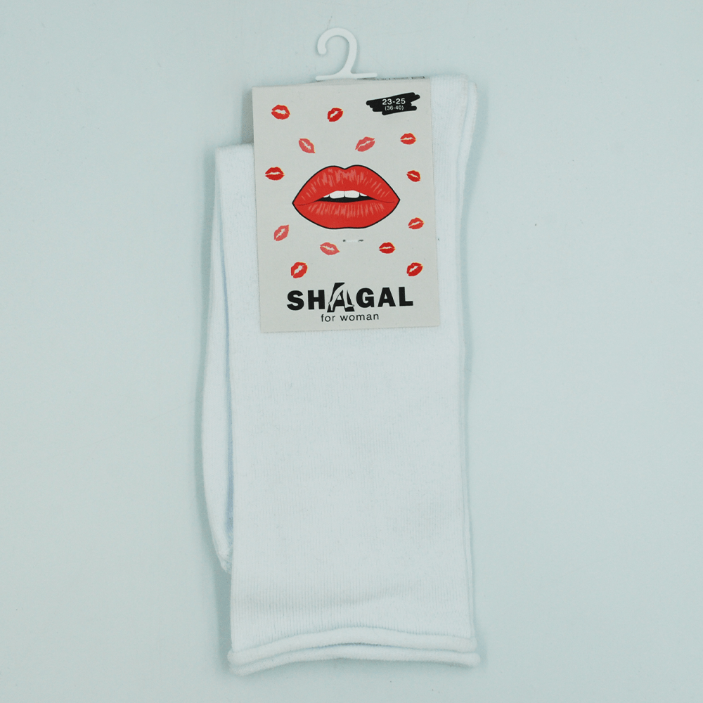 Shagal шкарпетки жіночі класичні без борту, розмір 23-25, білий