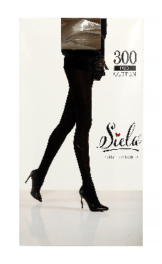 SIELA Колготки женские  COTTON 300 nero, размер 3