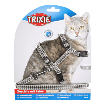 Trixie шлейка з повідцем для кішок з відбивачем, 1,2 метри
