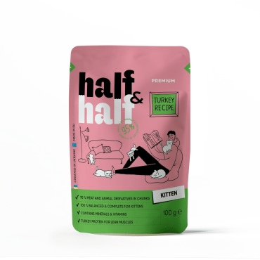 Half&Half корм для кошенят шматочки з індичкою у желе, 100г