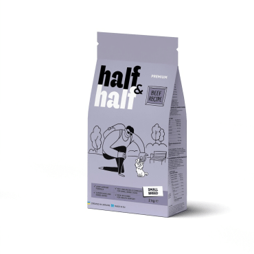Half&Half корм сухий для дорослих собак маленьких порід із яловичиною, 2кг