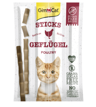 GimCat ласощі для котів палички з м'ясом птиці, 20г