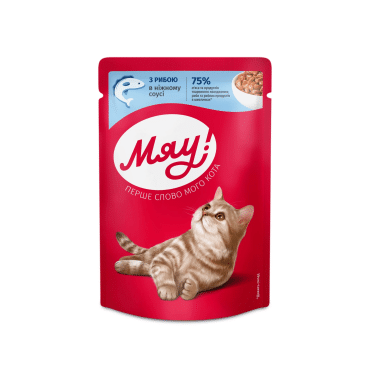 МЯУ корм для дорослих котів з рибою в ніжному соусі, 85г