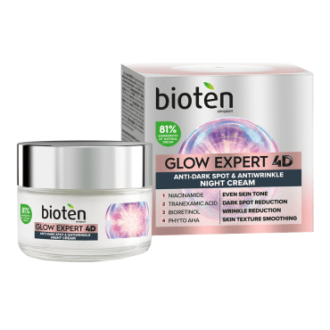 Крем для лица Bioten против пигментных пятен и морщин Glow Expert 4D  ночной, 50 мл
