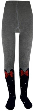 Колготки детские Легкая Хода с красным бантиком размер 104-112, цвет марине серый меланж 1 шт.