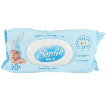 Smile Baby серветки вологі дитячі з екстрактом ромашки і алое, 100шт
