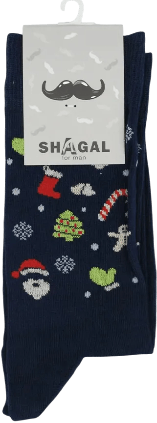 Носки мужские Shagal зимние с мелким рисунком (р. 25 - 27) синий