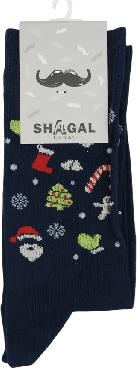 Шкарпетки чоловічі Shagal зимові з дрібним малюнком (р. 25 - 27) синій