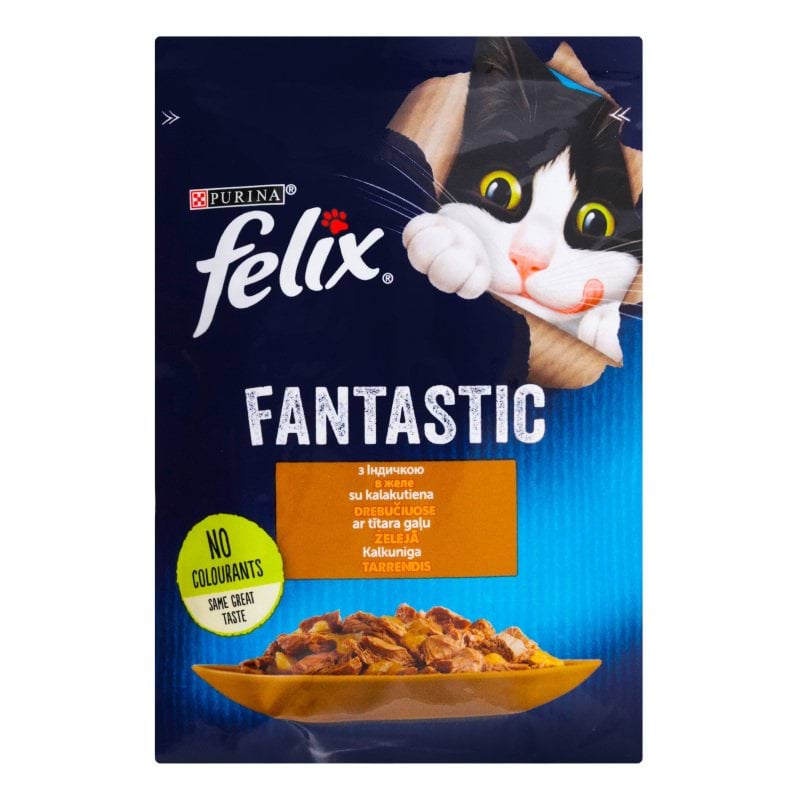 Куски в желе Felix Fantastic Индейка пауч. 85 г