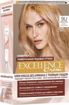 Краска для волос L'Oréal Paris Excellence Crème оттенок 9U Универсальный очень светло-русый