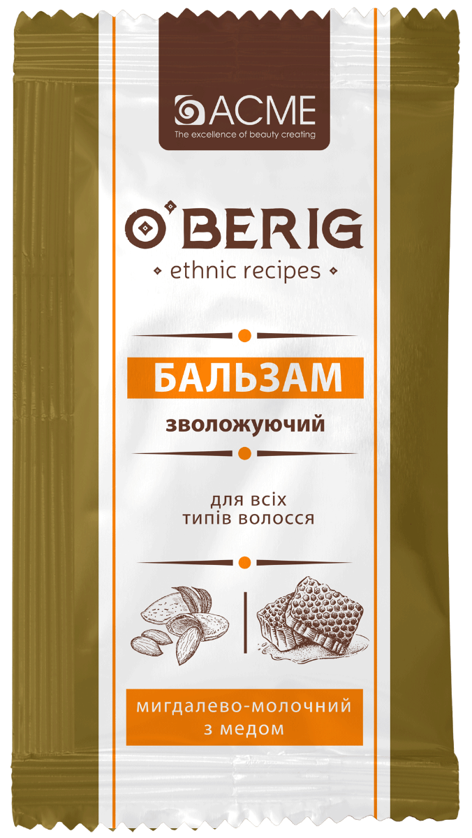 Бальзам миндалево-молочный O’BERIG с медом для всех типов волос 15 мл