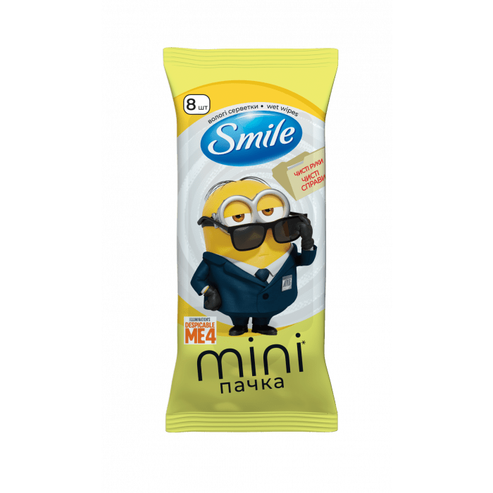 Smile Вологі серветки MINI Ліцензійні герої, 8 шт.