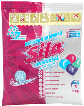 Капсулы для стирки Sila universal саше 21г 1 шт..