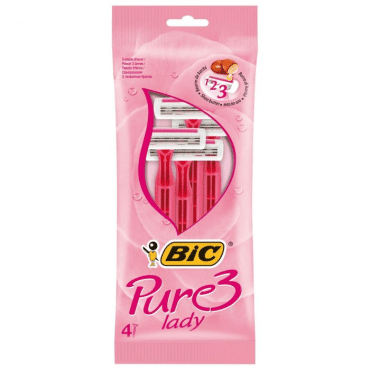 Bic Станок жіночий одноразовий Pure lady рожевий карта 1 шт, 3 леза фото 4