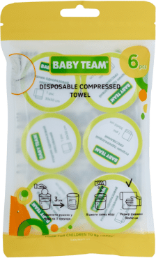 Baby Team рушники одноразові пресовані, 6шт