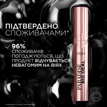 Туш для вій L'Oreal Paris Paradise Big Deal чорна, 9.9 мл фото 5