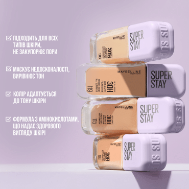 Тональна основа з природним матовим фінішем Maybelline New York Super Stay Lumi-Matte 96, 35 мл фото 4