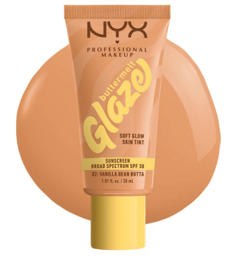 Тональная основа-тинт для лица NYX Professional Makeup buttermelt glaze SPF30 02, 30 мл