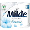 Туалетная бумага белая Milde, 3 слоя, 4 рулона