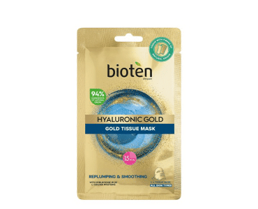 Маска тканевая для лица Bioten восстанавливающая и подтягивающая Hyaluronic Gold, 25 мл