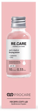 RE.CARE локальное средство от прыщей подсушивающее Anti-Pimple Drying Lotion, 10 мл фото 2