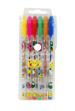 Набір кольорових ручок з блискітками 6 шт, 1 набір