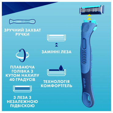 Станок для гоління чоловічий (бритва) Gillette Sensor 3+ з 4 змінними картриджами фото 7