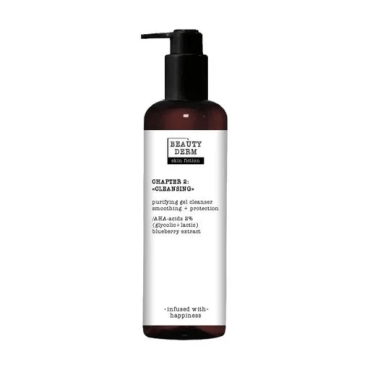 Гель очищающий для умывания с AHA-кислотами и черникой Beauty Derm Skin Fiction, 200 мл