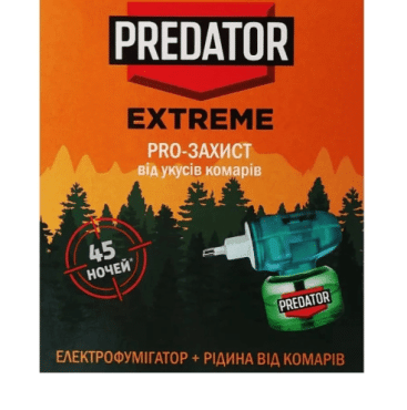Комплект від комарів PREDATOR EXTREME: електрофумігатор + рідина від комарів, 30 мл