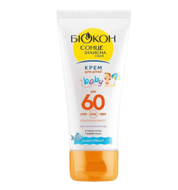 Крем Биокон для детей водостойкий с пантенолом и пробиотиком BABY SPF 60, 60 мл