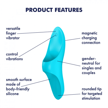 Satisfyer Вібратор на палець Teaser, блакитний фото 1