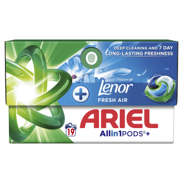 Капсули для прання Ariel Все-в-1 Дотик свіжого повітря Lenor 19 шт